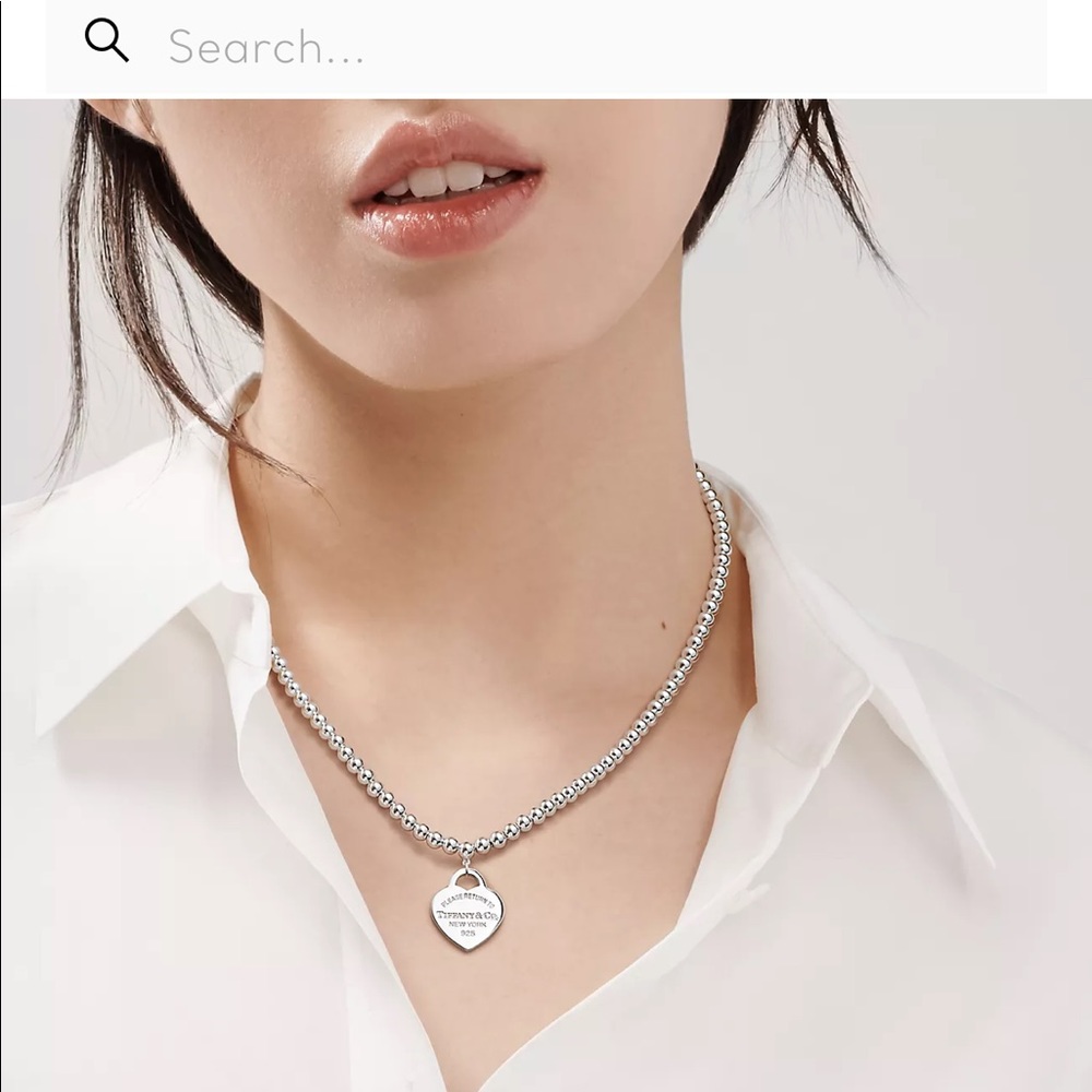 Tiffany & Co. Heart Tag Bead Necklace